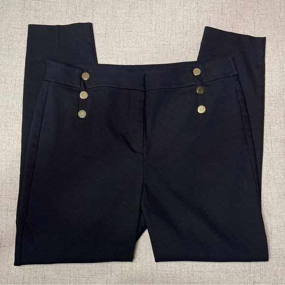 LOFT Black Sailor High Waist Skinny Ankle Dress Pants 12 - Picture 6 of 11